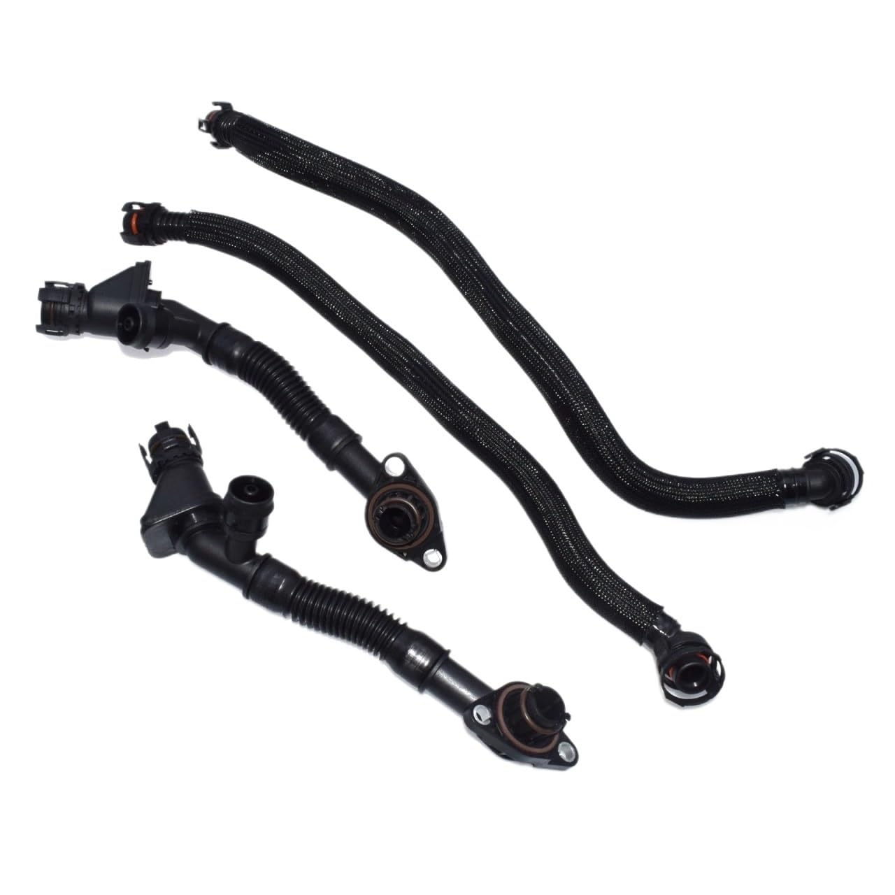 Wanhaoy 4Pcs Full Set Car Crankcase/Hose For X5 X6 550I 550Xi 650I 750I 750Li 11157575641 11157646086 11157575640 11157646087