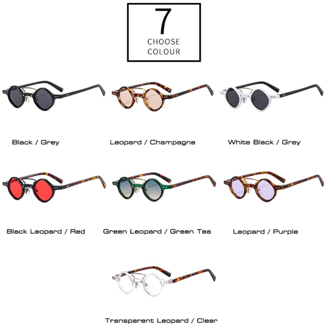 Occhiali da sole piccoli retrò con doppio ponte, moda donna, rosso, viola, UV400, uomo, rivetti