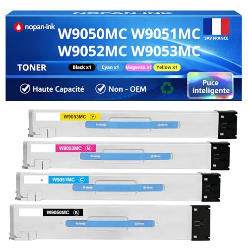 Toner HP W9050MC compatible pack de 4 cartouches noir et couleurs pour imprimante