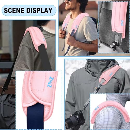 Image of ZINZ 2-Pack Universal Shoulder Pad with Ultra Thick Cushion for Bag Luggage Bag Crossbody, Plus Long & Anti-Slip & Breathable,Pink