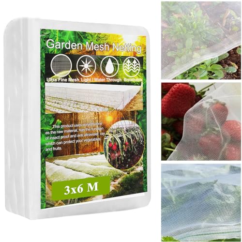MQHUAYU Red Anti Insectos, 3x6m Red para Arboles Frutales, Malla Antigranizo para Huerto, Red Antipajaros para Verduras, Frutas, Jardines, Plantas
