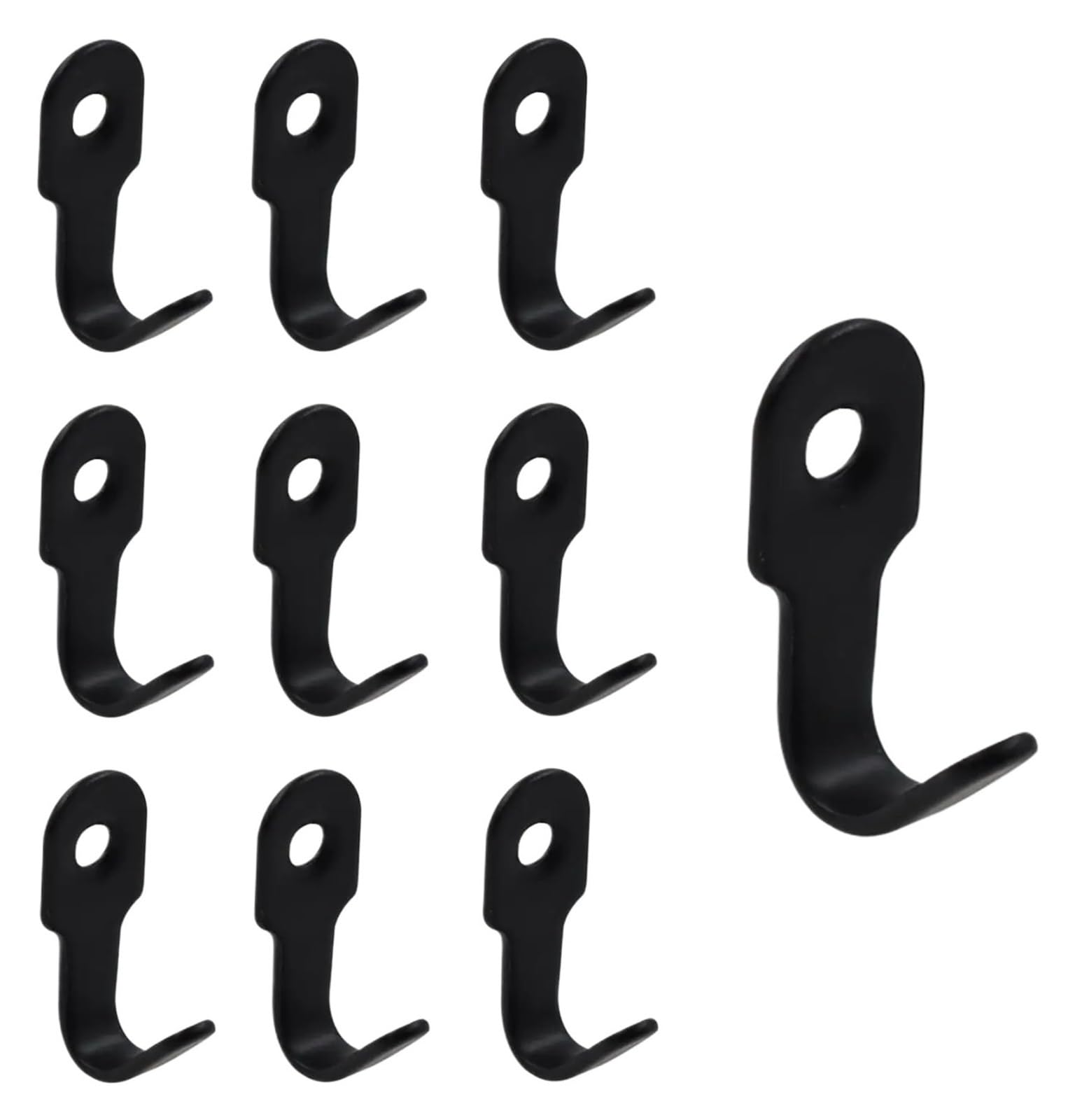 LUYSGBXR Hooks Stainless Steel Wall Hangers with Screws Mounted Mini J Hooks Hook for Picture Frames Bath Towel Keys Coats Bag(Black with Screws)