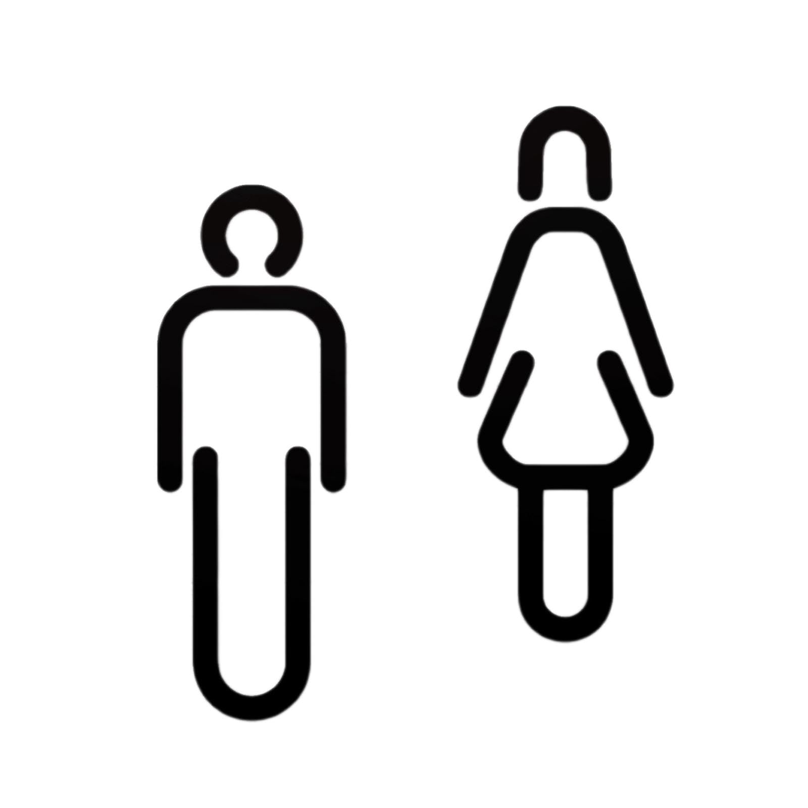 F Fityle Maschio Femmina Toilette Segno WC Adesivi 3D Luogo Pubblico Bagno Segno Decalcomanie Toilette Segnaletica Bordo Toilette Porta Segno per Bar Centro, Un nero