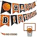 Basketball Happy Birthday Banner Slam Dunk Party Decoration Supplies Kids Teenagers Boys B-day Photo Prop Pennant Ideas NO DIY Required