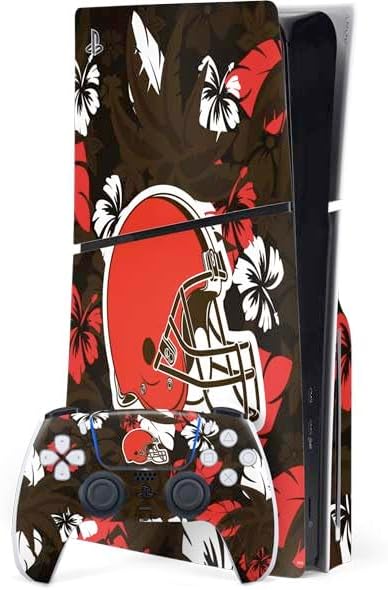 Skinit Decal Gaming Skin Compatible with PS5 Slim Disk Bundle - Officially Licensed NFL Cleveland Browns Design