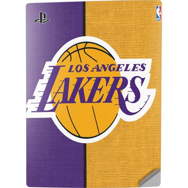 Skinit Decal Gaming Skin Compatible with PS5 Digital Edition Console - Officially Licensed NBA Los Angeles Lakers Canvas Design