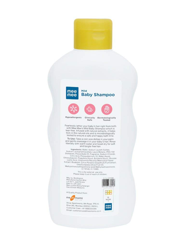 Mee Mee Mild Baby Shampoo with Fruit Extracts, 500ml & Mee Mee Powder Puff, Green, 60g 1