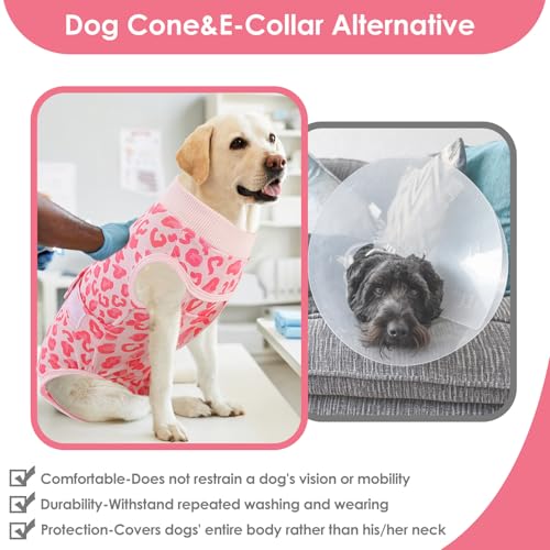 Image of AOFITEE Dog Recovery Suit, Soft Recovery Suit for Female Male Dogs, Anti-Licking Dog Onesie for Abdominal Wounds, Dog Surgery Recovery Suit After Spay Neuter, Substitute Cone & Collar Dog Bodysuit, XL