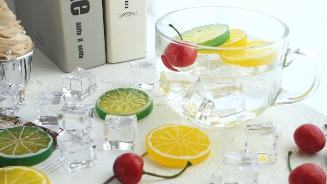 20 piezas cubos de hielo acrílicos transparentes miniatura 7