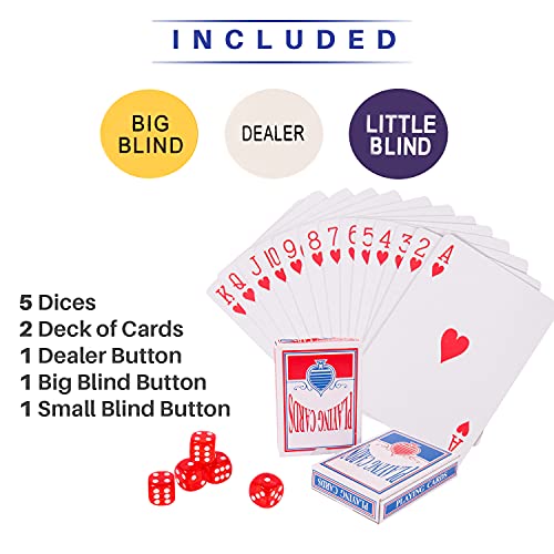 PLAYWUS Poker Chip Set Professional, 500 PCS Casino Poker Chips with Aluminum Case,11.5 Gram Chip for Texas Holdem Blackjack Gambling - Thumbnail 4