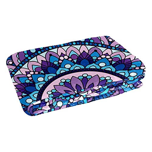 Couverture douce chaude mandala violet lit canapé camping 150x100 - 3