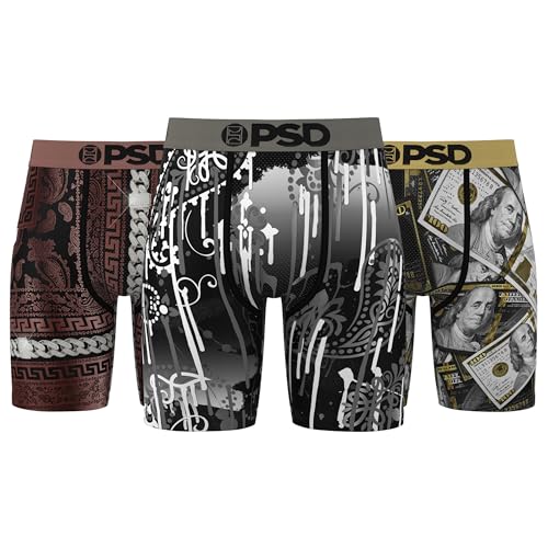 PSD Men's Luster Lux Boxer Brief 3-Pack, Multi, L