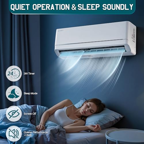Image of Albott 220V Mini Split Air Conditioner with Heat Pump,Wifi Enabled 18000BTU Ductless Split Ac with Self-Cleaning, SEER2 18, Ductless Air Conditioner Cools up to 1250 Sq.Ft, for Home & Office