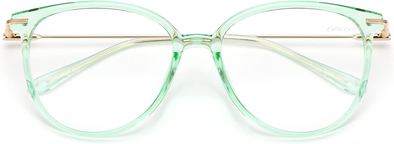 GaoyeCute Retro Blue-Light Glasses - Mixed Material Frames, Metal Arms, Plastic Nosepads - UV400 Computer Lenses