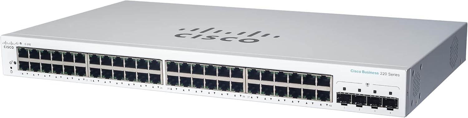 CISCO DESIGNED CBS220-48P-4X Smart Switch | 48 Port GE | PoE | 4x10G SFP+ | 3-Year Limited Hardware Warranty (CBS220-48P-4X-NA)