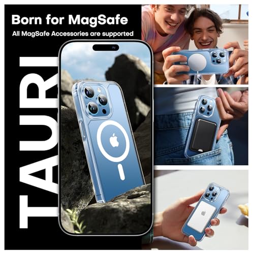 Image of TAURI for iPhone 13 Pro Case, Compatible with MagSafe, Clear