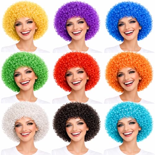 Balinco Afro PERÜCKE LOCKENKOPF Wig AFROPERÜCKE e Locken XXL Herren Damen Karneval Fasching LOCKENPERÜCKE (Grün)