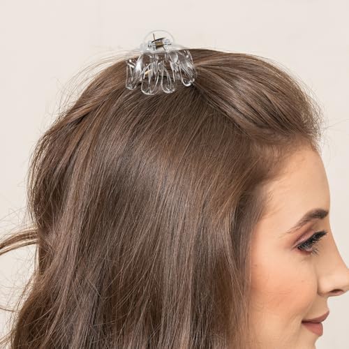 Pinces à chignon transparentes 8 cm POPETPOP lot de 15 pour cheveux épais