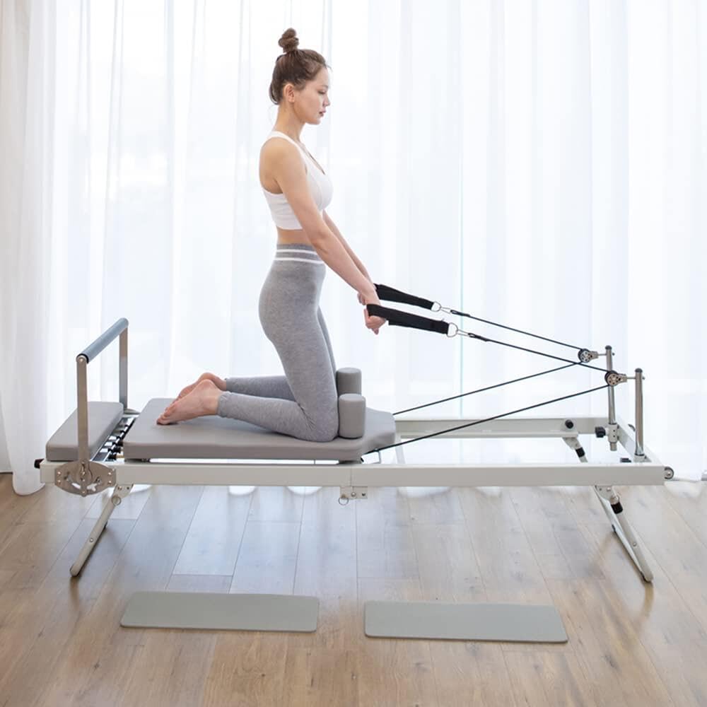 NOAEOU Foldable Pilates Reformer, Yoga Foldable Pilates Core Bed for Home,Suitable for Beginners and Intermediate Users