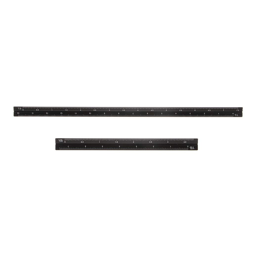 Lot de 10 règles triangulaires multifonctions en aluminium pour architecte ingénieur 15 cm
