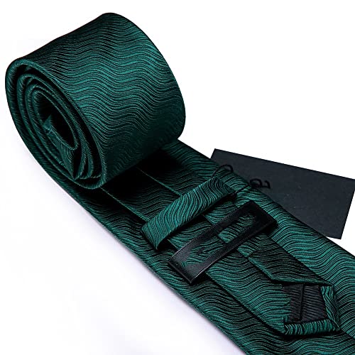 Corbata de Seda Verde para Hombre con Juego de Boda miniatura 2