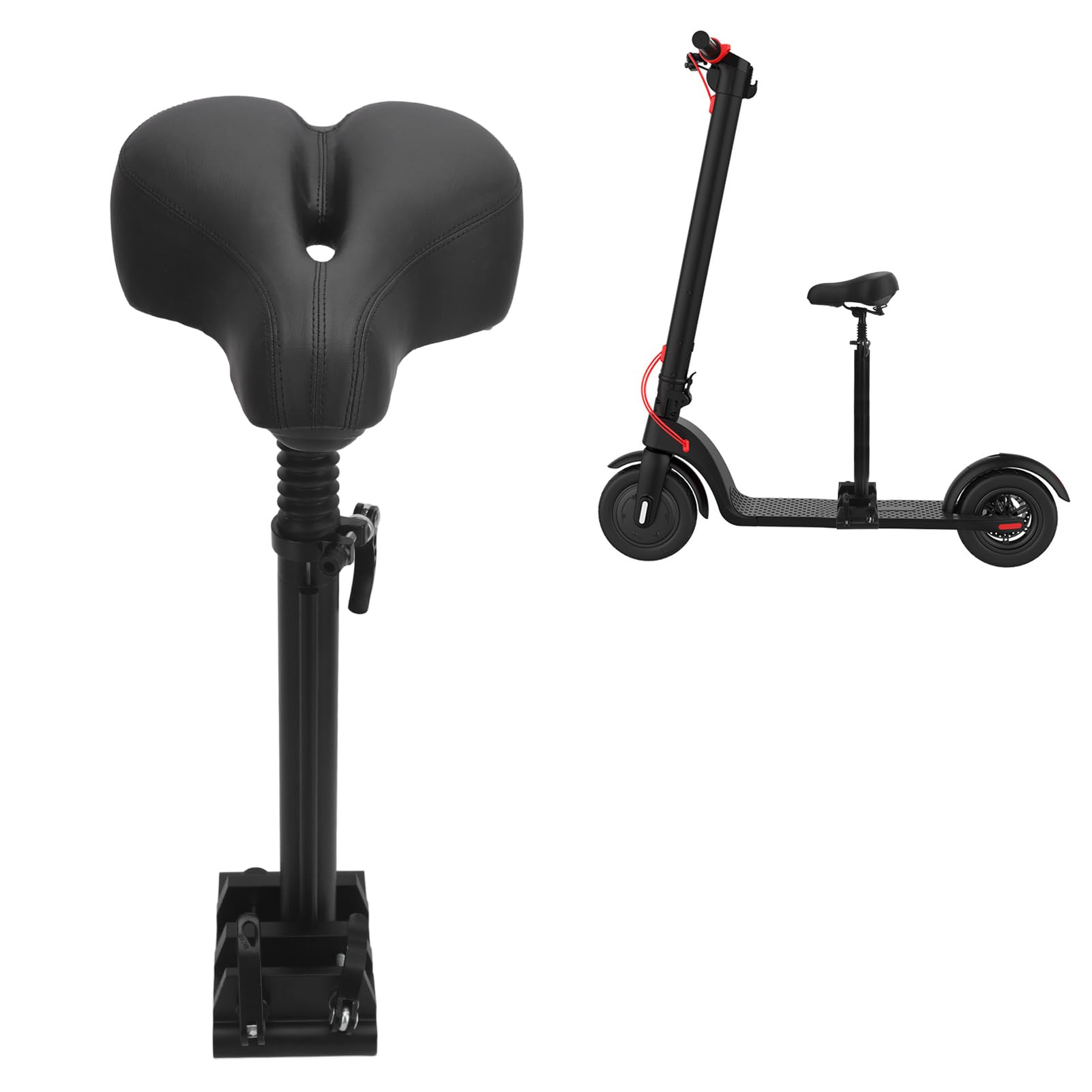 Selle de Siège de Scooter électrique Réglable, Matériau en Alliage D'aluminium et de Fer PU, Installation de Trous Compatible avec HX-X7, HX-X8