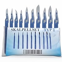 Horn Medical Einweg Skalpell Set Typ II (10er Set) - Jeweils 1 Skalpell steril in den Größen/Figuren 10, 11, 12, 15, 18, 20, 22, 23, 24 und 25