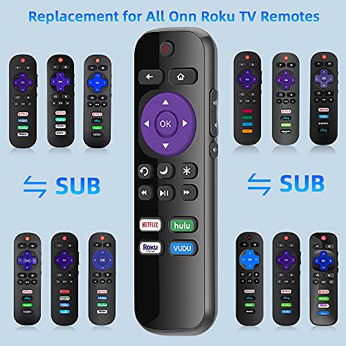 Image of Gvirtue Replacement Remote Control Compatible for All Onn Roku Smart TV, Universal for Onn Roku TV Remote, for 24 inch 32 inch 40 inch 43 inch 50 inch 55 inch 58 inch 65 inch 70 inch Roku TV with Netflix Hulu Vudu Button