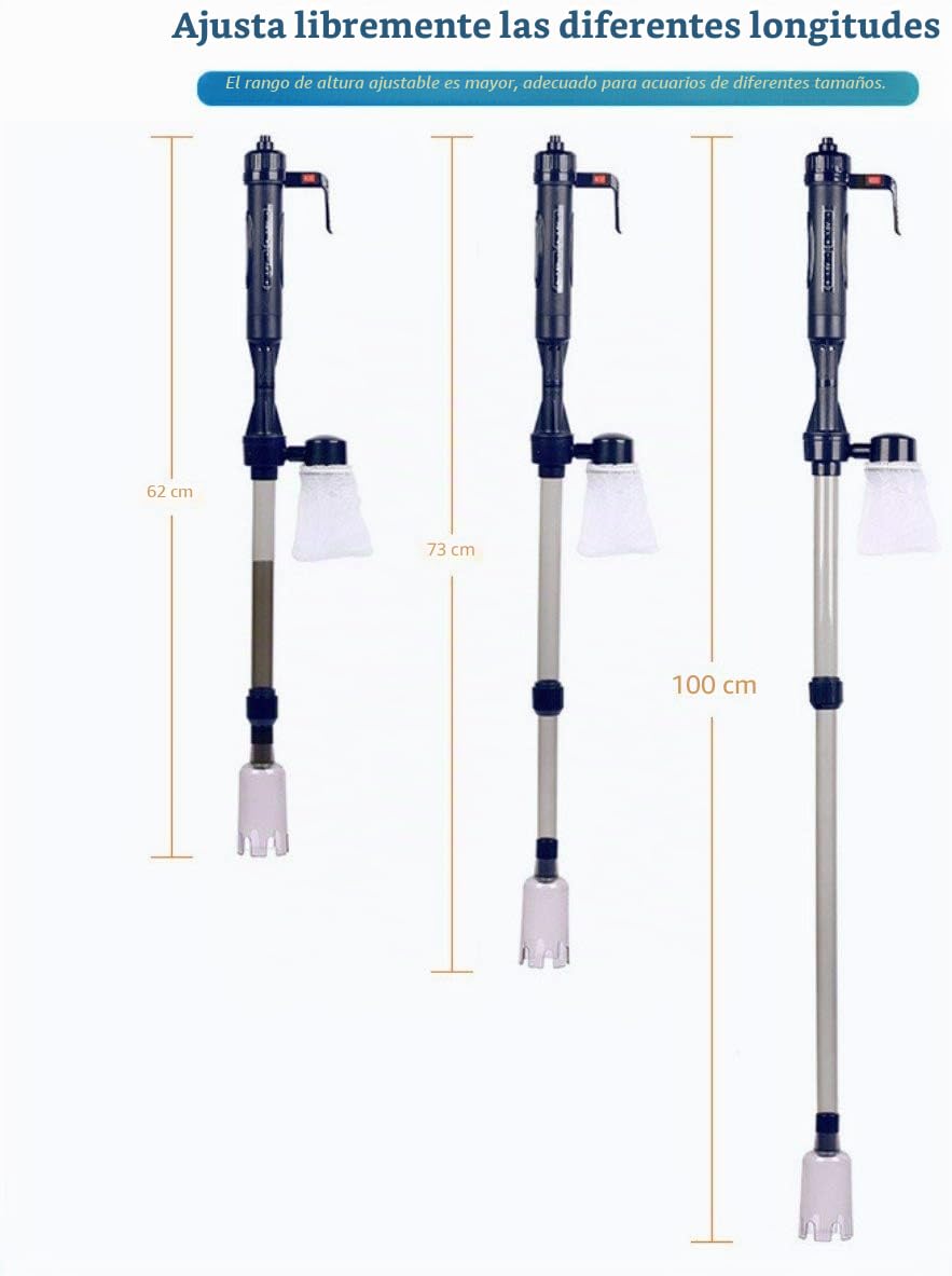 LONDAFISH Kit de limpieza de grava para acuario con batería eléctrica automática, con sifón de vacío, con adaptador