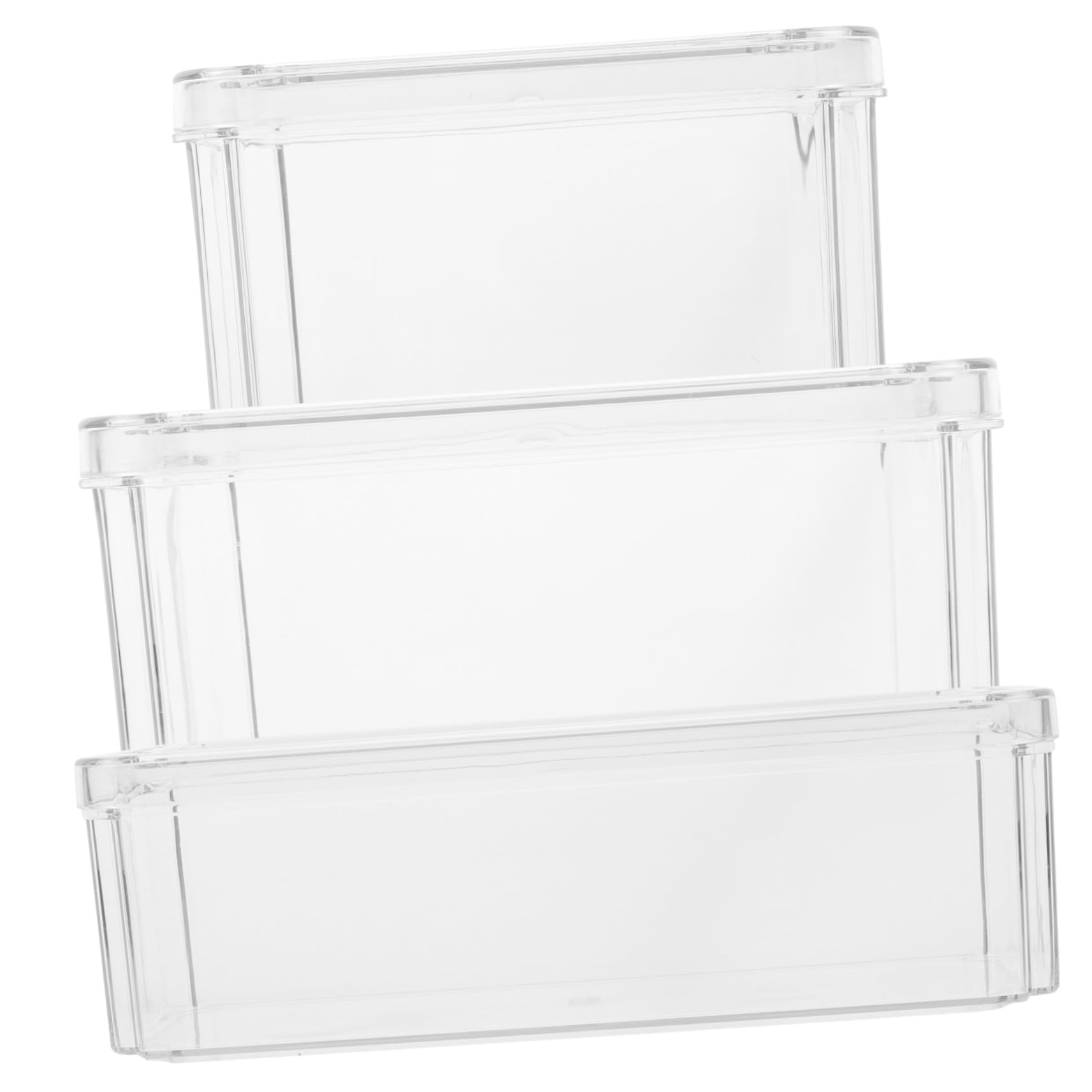 3 piezas Cajas Transparentes para Frigorífico con Tapa Organizadores Multiusos para Almacenamiento de Frutas y Verduras Aptas para Congelador y Uso Doméstico