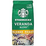 Starbucks Veranda Blend Kaffee, Blonde Roast, Röstkaffee, Mild mit Kakao-Noten, Gemahlen, 200 g