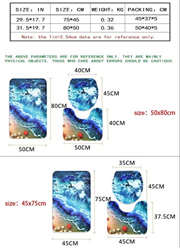 Claean-Acces-Home Wc Vorleger 3 Stück Halloween Party Toilettensitzbezug Dusche Wc Teppich Matte Friedhof Hexe Bedruckte Badezimmer Teppich Flanell Bad Set Für Wohnkultur-Nr. 5_50X80Cm 3St – Bild 5