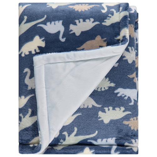 Image of 2-Ply Infant Blanket - Soft Fleece with Polyfill for Extra Fluffiness - Cozy and Warm Baby Blanket for Boys and Girls, 30x40 Inches - Dinosaur, Butterfly, Alphabet, Elephant, Bear Prints