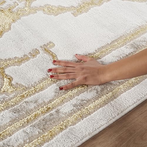 Tapete rectangular GLORY RUGS 8x10 crema moderno miniatura 4