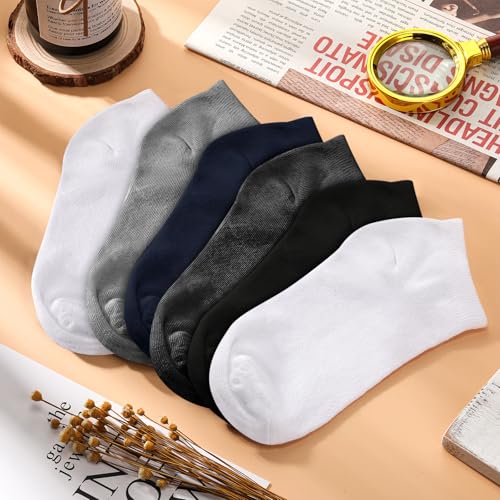 Image of Syhood 60 Pairs No Show Socks Bulk Low Cut Socks for Men Women Unisex Thin Cotton Boat Liner for Homeless Casual Sports Tab