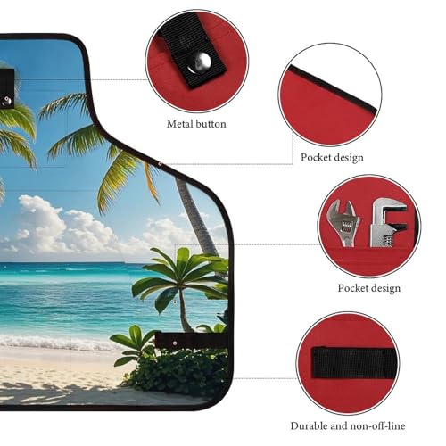 Delantal de trabajo unisex con estampado estilo hawaiano miniatura 3