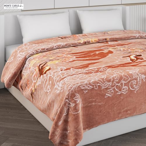 Image of Monte Carlo Heavy Winter Double Bed Blanket Emperor 2 Ply 890 GSM | 4.5 KG (Width 2.20 M X Length 2.40 M) Browm