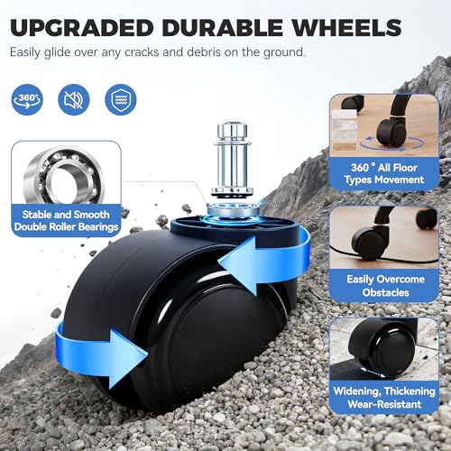 Image of Shop Stool with Wheels for Garage, Mechanics Rolling Chair with Backrest, Adjustable Height Heavy Duty Garage Stool with Footrest and Storage Tray, Swivel Task Chair for Workshop Kitchen Salon (Blue)