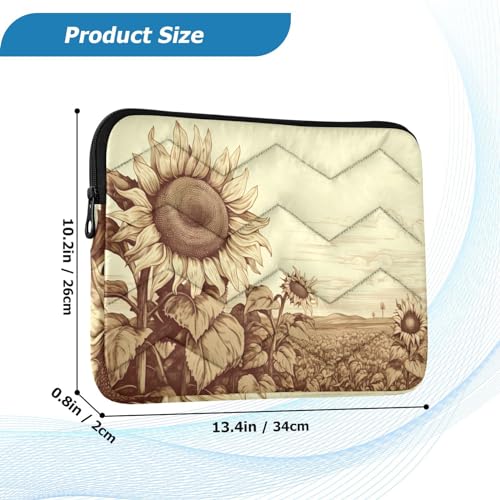 Funda para portátil 13-14 pulg con diseño vintage girasoles miniatura 3