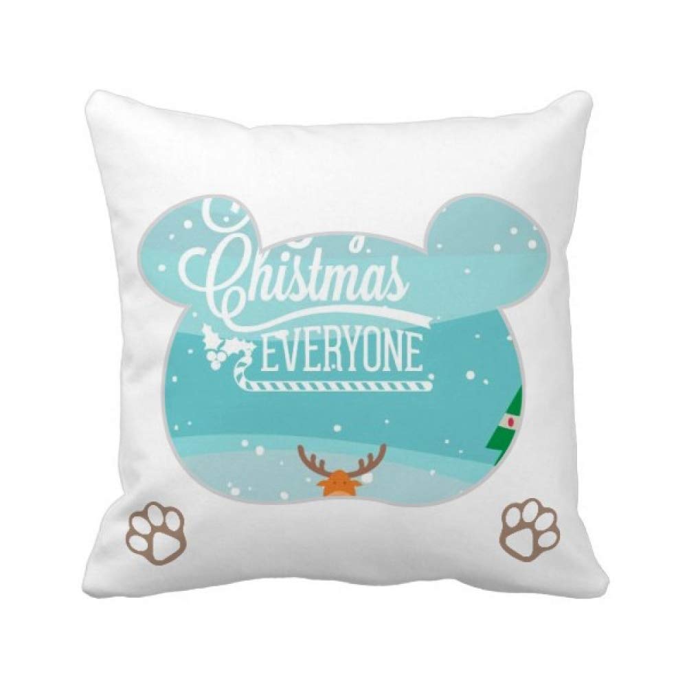 Housse de coussin de Noël cerf carré 45x45 cm en lin coton