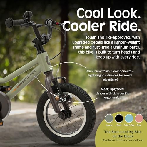 Image of Retrospec Koda Plus Kids Bike for Boys & Girls Ages 2-3 Years - 12 inch Children's Bicycle, Adjustable Seat & Handlebars, Removable Training Wheels, Front Hand Brakes, Rear Coaster Brake & Safety Bell