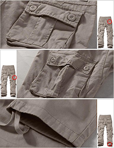 Image of Match Men's Wild Retro Multi-Pockets Utility Casual Cotton Cargo Trousers #3357