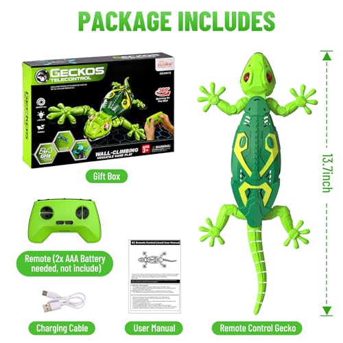 image for Envyvip RC Wall Crawler Gecko, Rechargeable Remote Control Robot Kids 