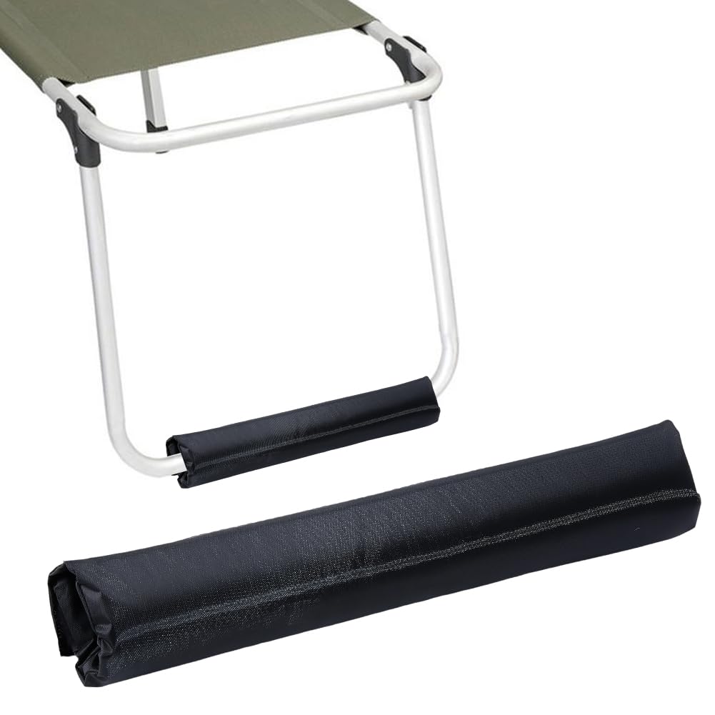 GORGECRAFT 2Pcs No Gravity Chair Foot Rest Cushion Black Nylon Sponge Universal Antigravity Loungers Recliners Patio Lawn Folding Camping Chairs Padding for Footrest Outdoor Accessory