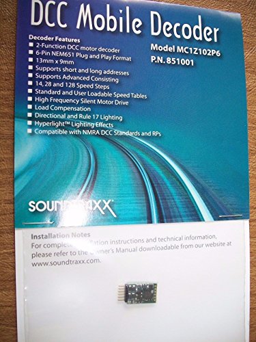 Soundtraxx DCC Mobile Decoder #851001 N/Z Scale Bob The Train Guy ,#G14E6GE4R-GE 4-TEW6W251637