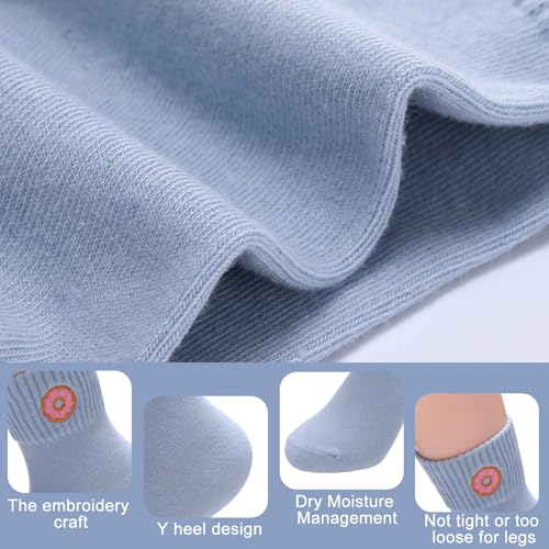 Image of Eurzom 10 Pairs Socks Womens Crew Elastic Ankle Length Cotton Socks Aesthetic Cute Lightweight Low Cut Gifts for Women