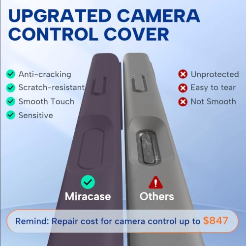 Image of Miracase Magnetic for iPhone 16 Pro Max Case, [Soft Anti-Scratch Microfiber Lining], Compatible with MagSafe, Liquid Silicone Case Shockproof Drop Protection Phone Case for 16 ProMax, Dark Purple