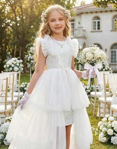 Image of GRACE KARIN Girls Dresses Sequin Party Formal Pageant Dress Tween Girl Birthday Tulle Prom Princess Maxi Dress Size 5-14