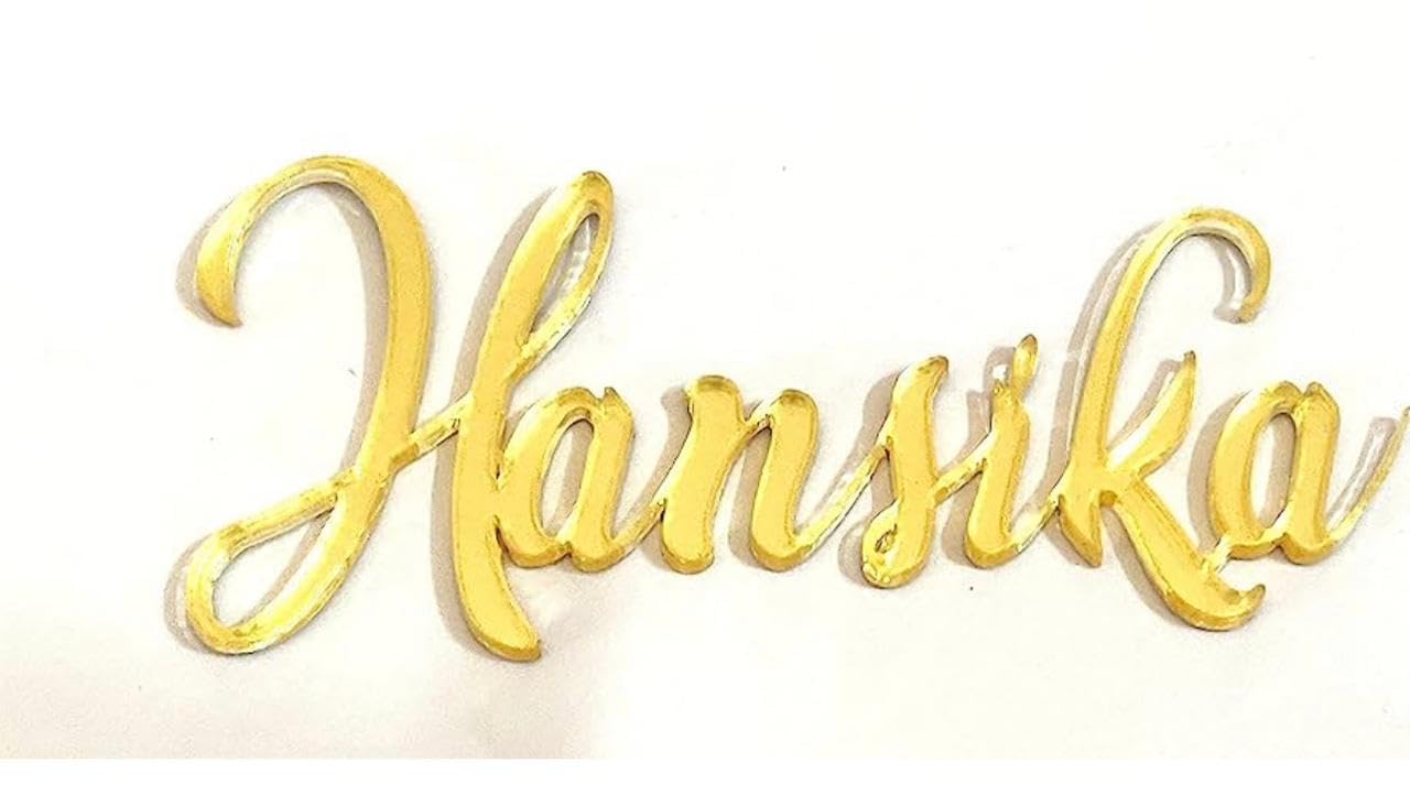 CustomWish Name Cutouts Acrylic for Cake (Gold)