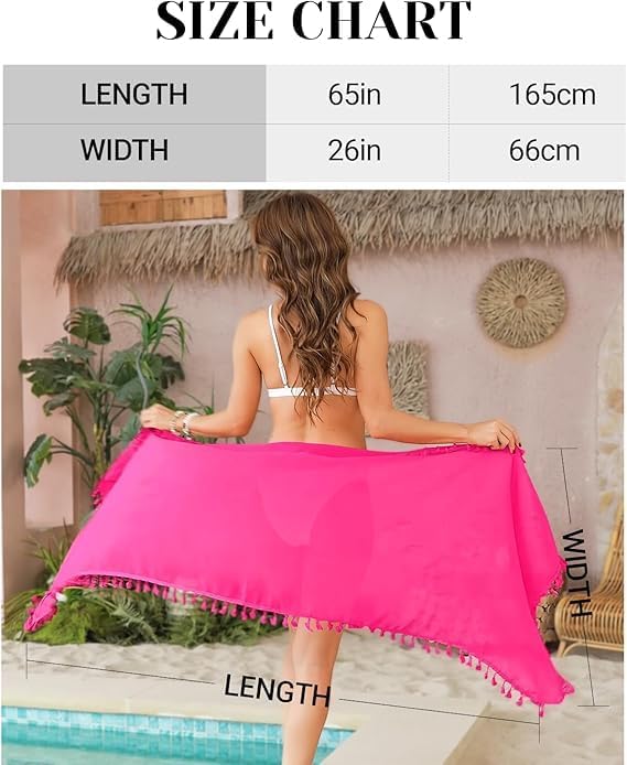 Miniatura 6 de Holipick Pareo para mujer, pareo para traje de baño, falda de playa, pareos, falda de natación, falda con borlas